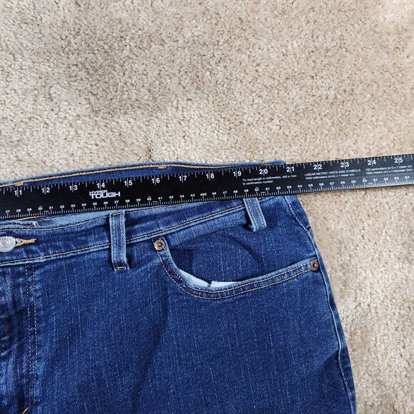 Levis 505 Jeans Mens 42 Regular Fit Dark Wash Denim 100% Cotton Comfort 42x30 - Picture 6 of 7